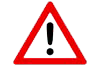 warning symbol with a black exclamation mark inside of a red triangle