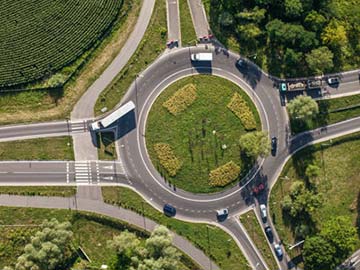 photo of a roundabout viewed from above