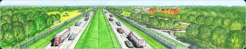Architectural drawing of the future Interstate 73
