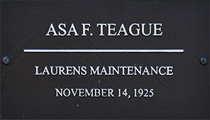 SCDOT Worker Asa F. Teague - Laurens Maintenance - November 14, 1925 