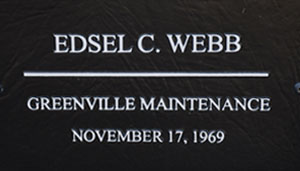SCDOT Worker Edsel C. Webb  - Greenville Maintenance - November 17, 1969 