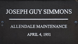 SCDOT Worker Joseph Guy Simmons - Allendale Maintenance - April 4, 1951 