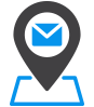 email icon inside of a map icon