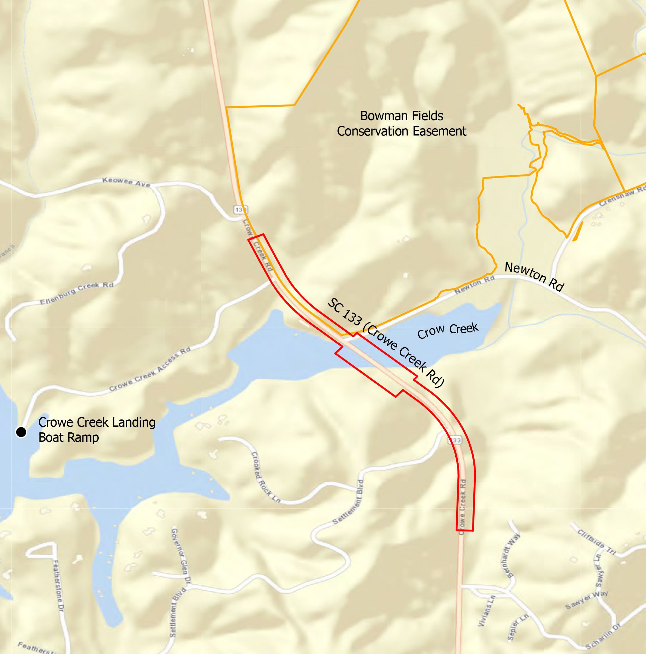 Detour map of project area