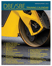 DBE/SBE Winter-Spring 2023 training catalog cover