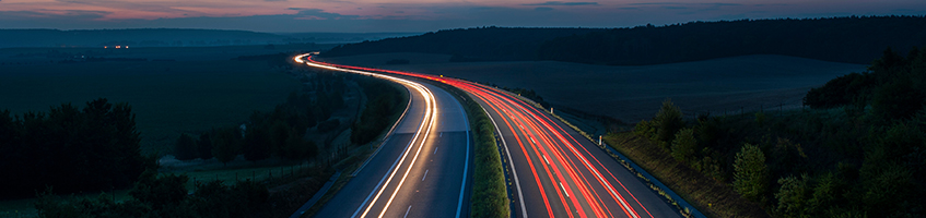 Interstate with cars moving fast