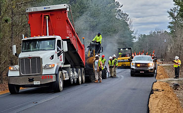 image of paving crew paving secondary road