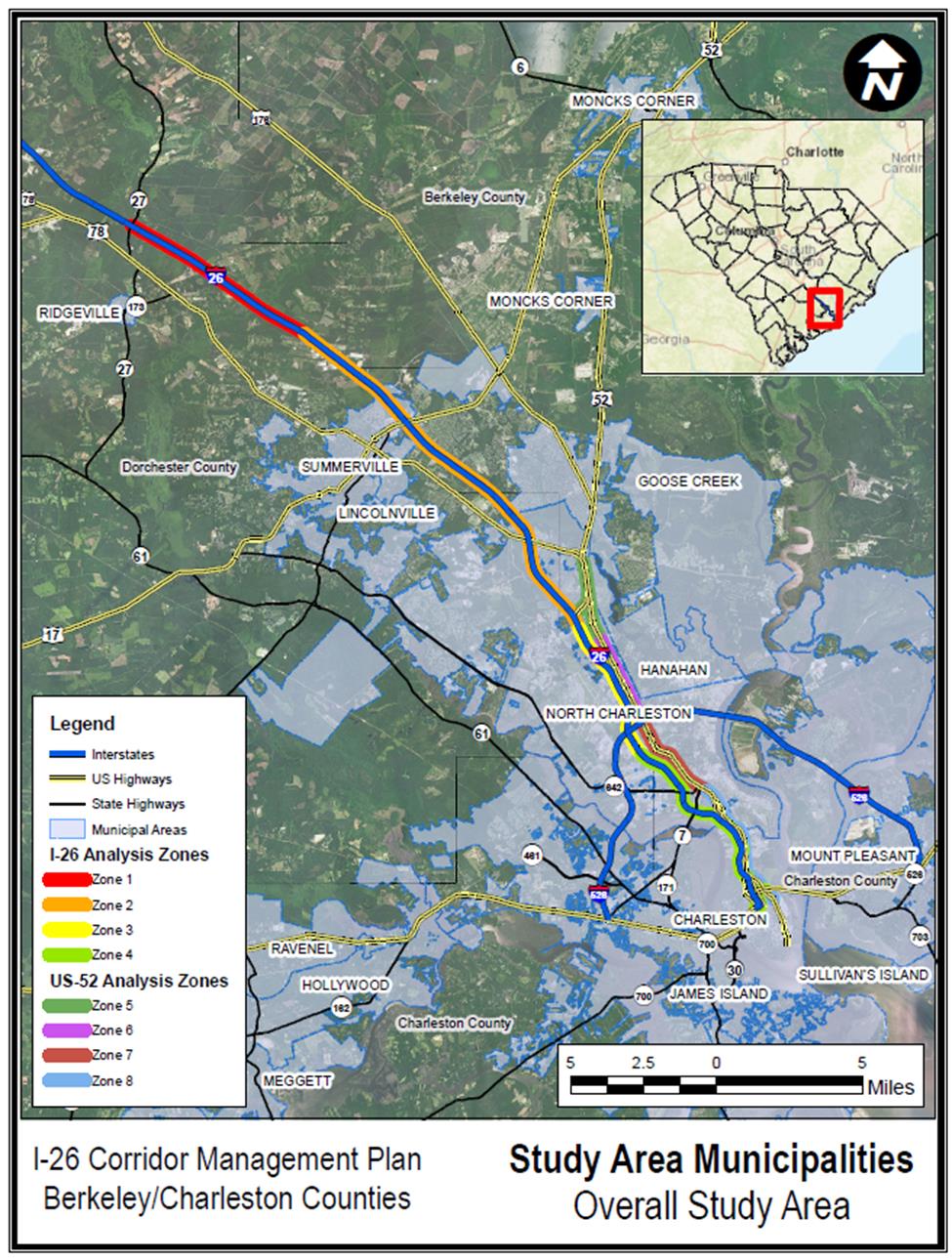 I-26 Corridor Management Plan Study Area Map
