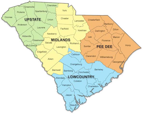 South Carolina Regional Map