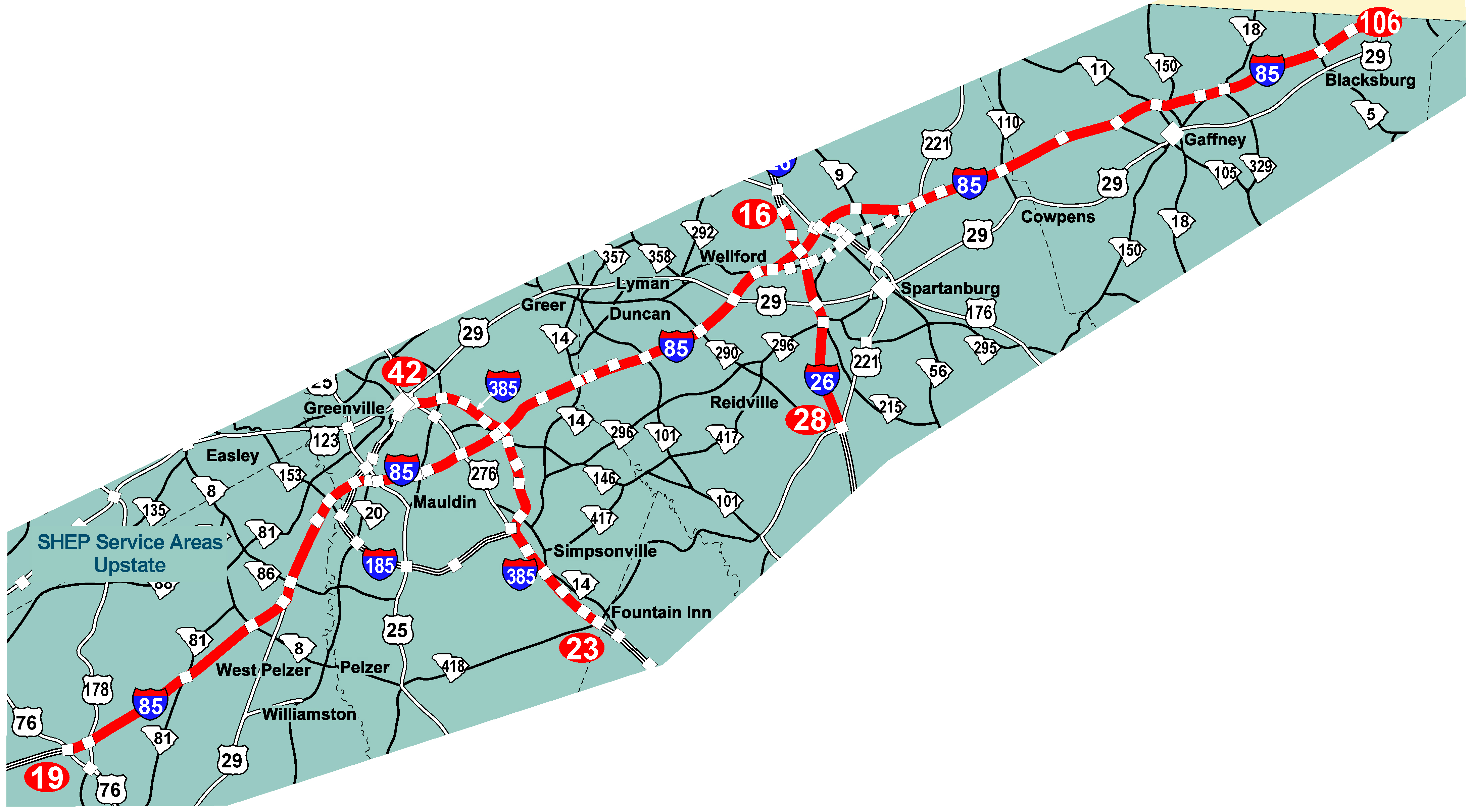 Shep Project Map Emergency Response in SC: Procedures, SCDOT SHEP, Evacuation